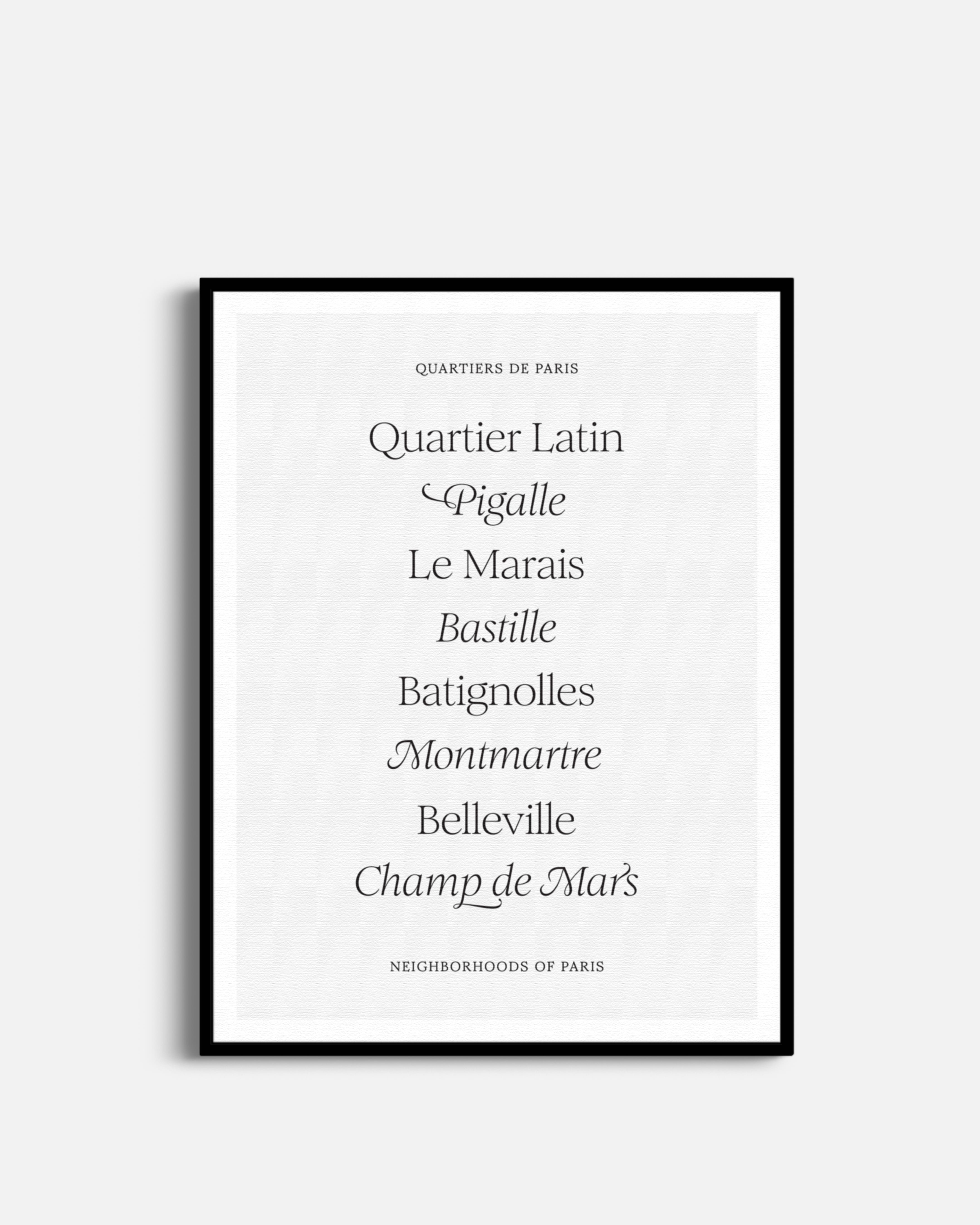 Parisian Neighborhoods: Poster