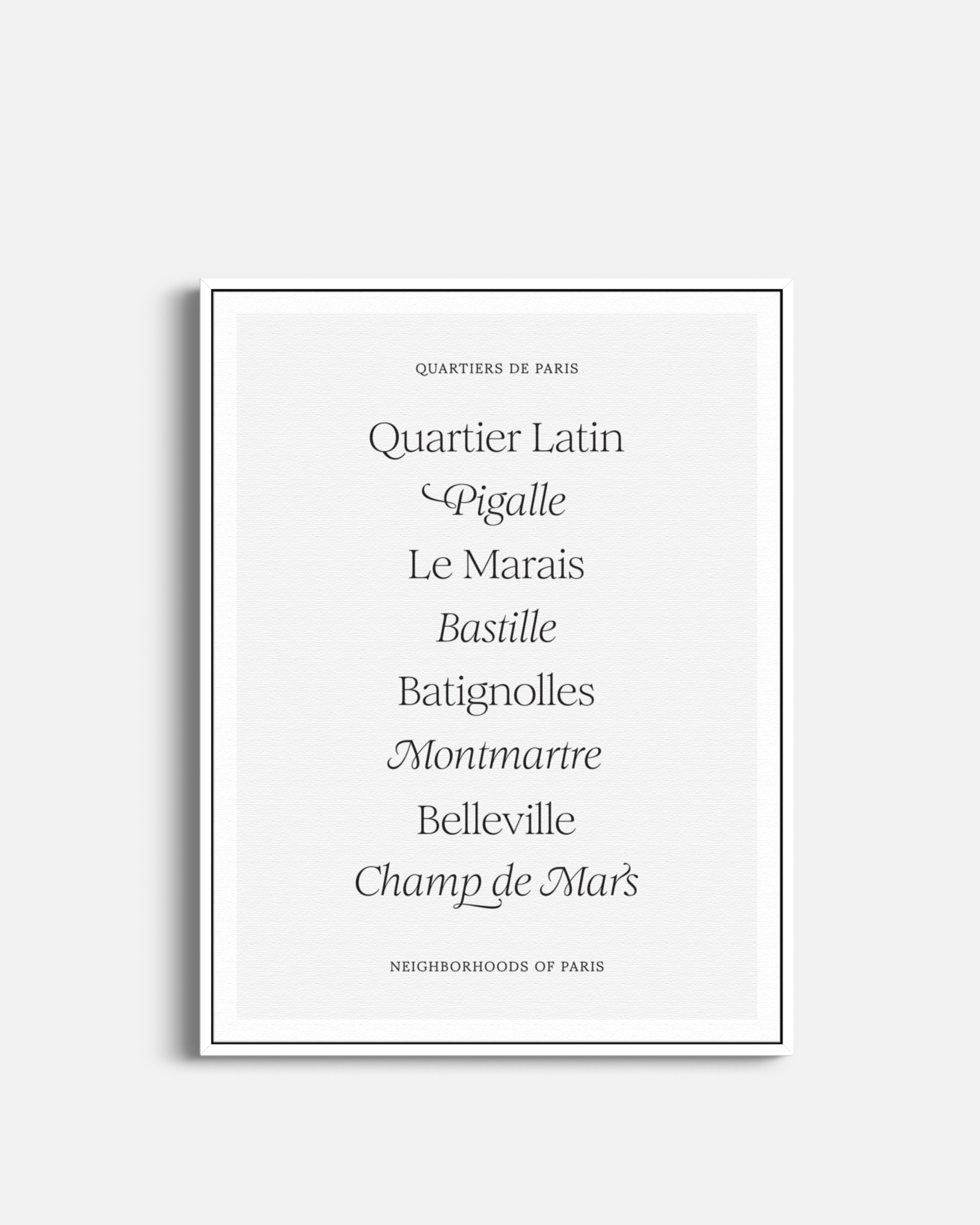 Parisian Neighborhoods: Poster